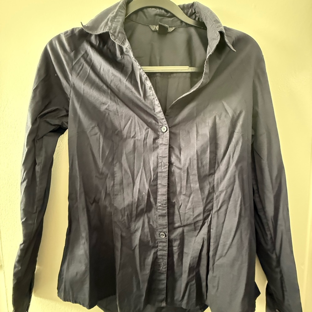 H&M Navy Button-Up Shirt